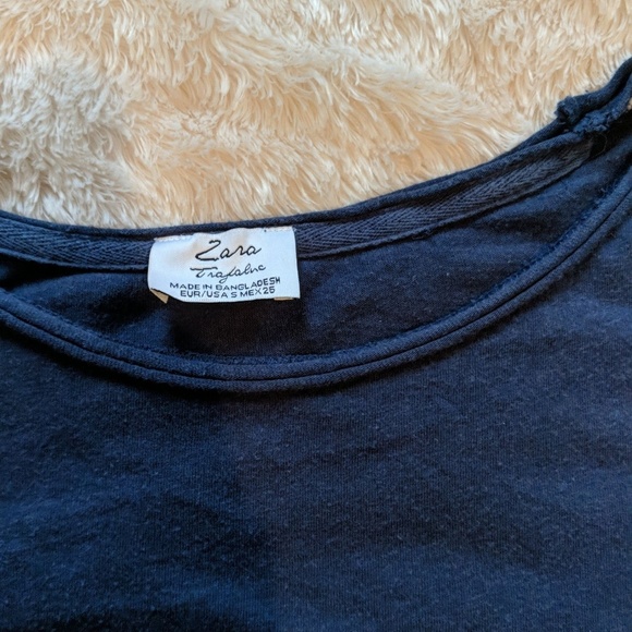 3/$20 Zara Blue Fringe Sleeve Boho Sweater Top - Picture 5 of 5